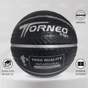 Pelota De Básquet Torneo Black 3d #7