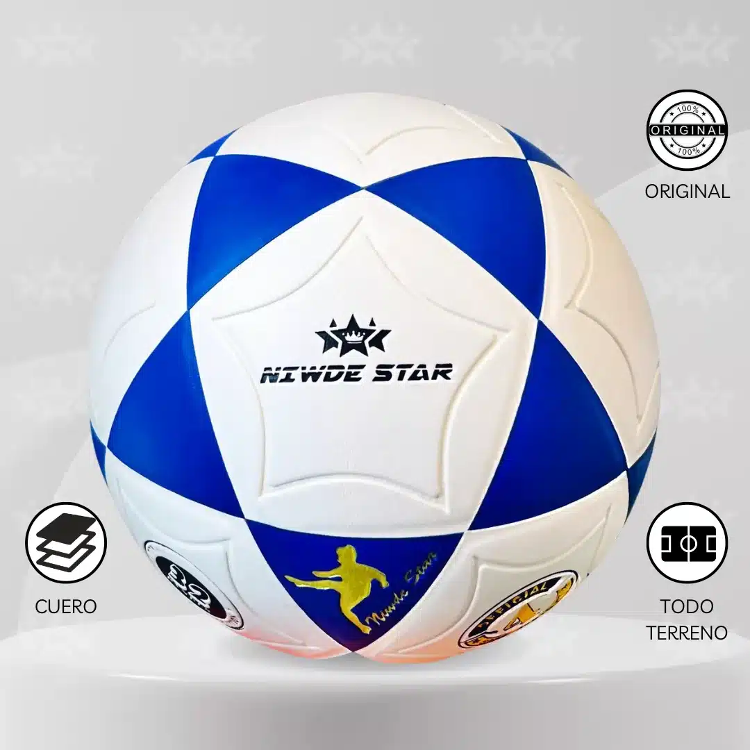 Pelota De Fútbol Niwde Star Cuero Pvc Vulcanizado #4 - Imagen 3
