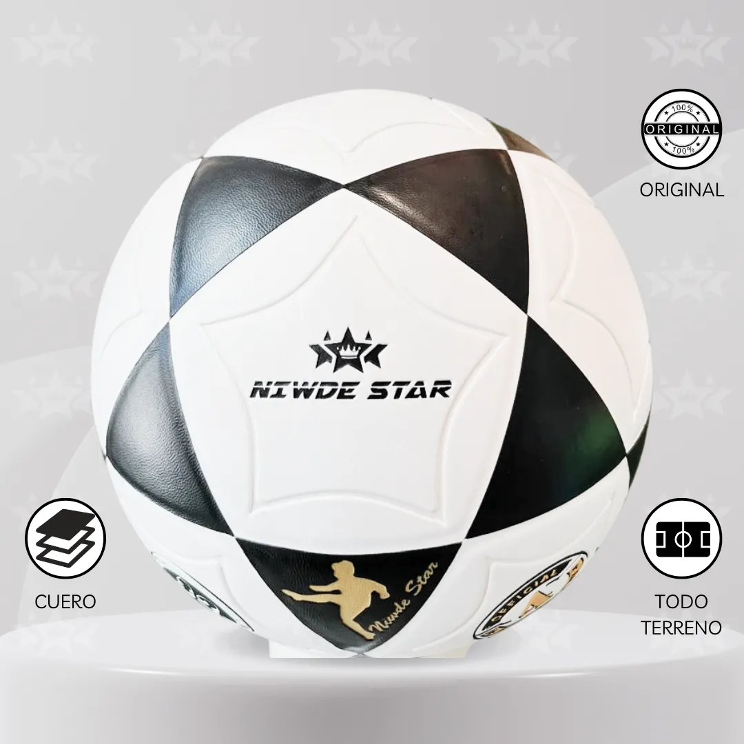 Pelota De Fútbol Niwde Star Cuero Pvc Vulcanizado #4 - Imagen 2