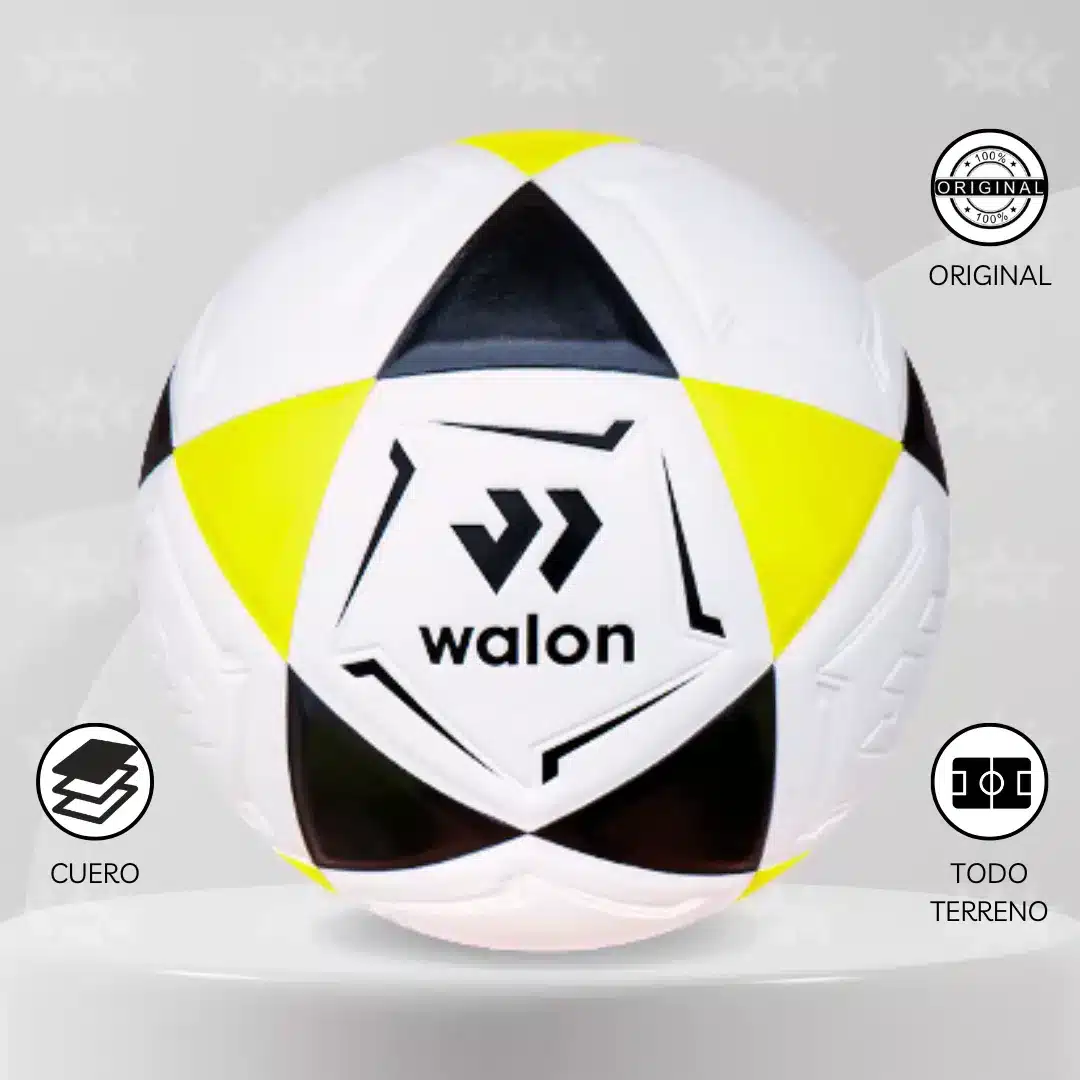 PELOTA DE FÚTBOL WALON TRICOLOR TALLA #4 CUERO PU - Imagen 2