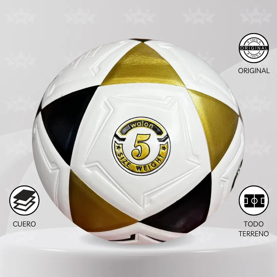 PELOTA DE FÚTBOL WALON TRICOLOR TALLA #5 CUERO PU - Imagen 6