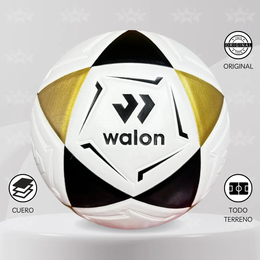PELOTA DE FÚTBOL WALON TRICOLOR TALLA #5 CUERO PU - Imagen 5
