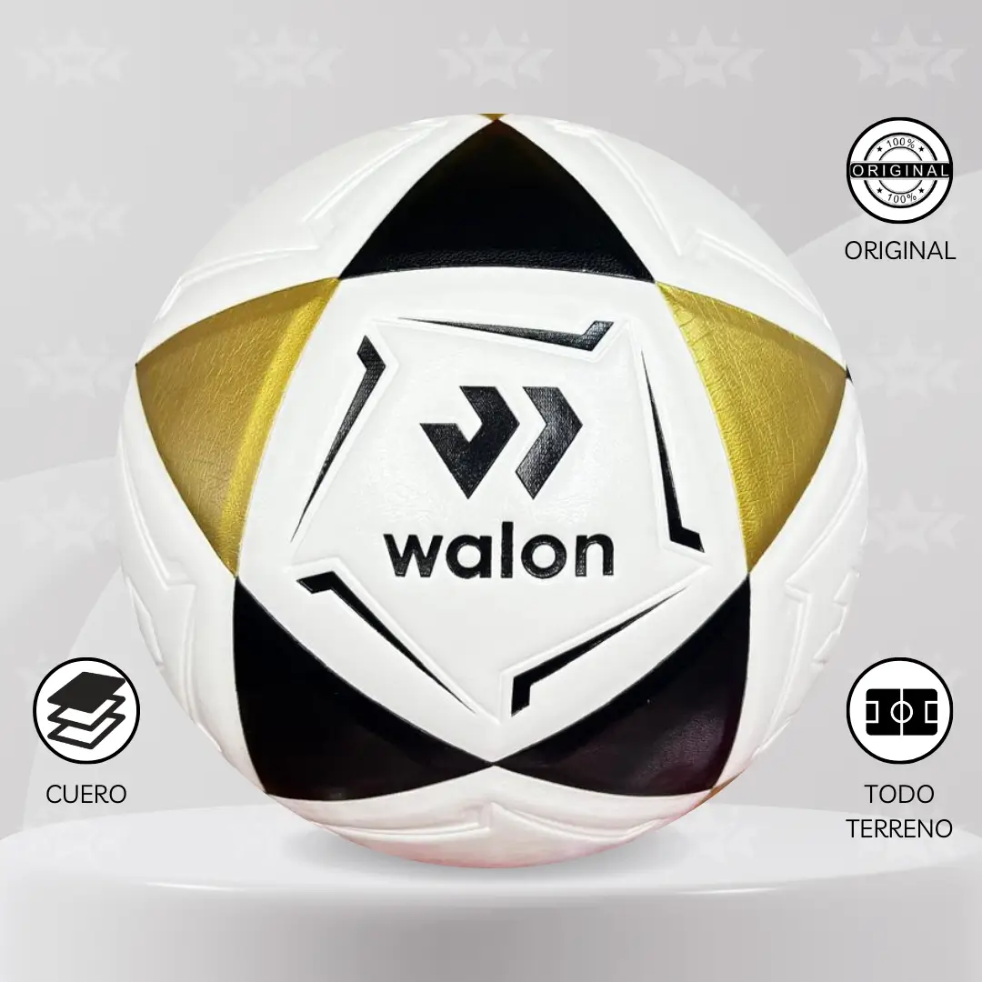 PELOTA DE FÚTBOL WALON TRICOLOR TALLA #4 CUERO PU - Imagen 5