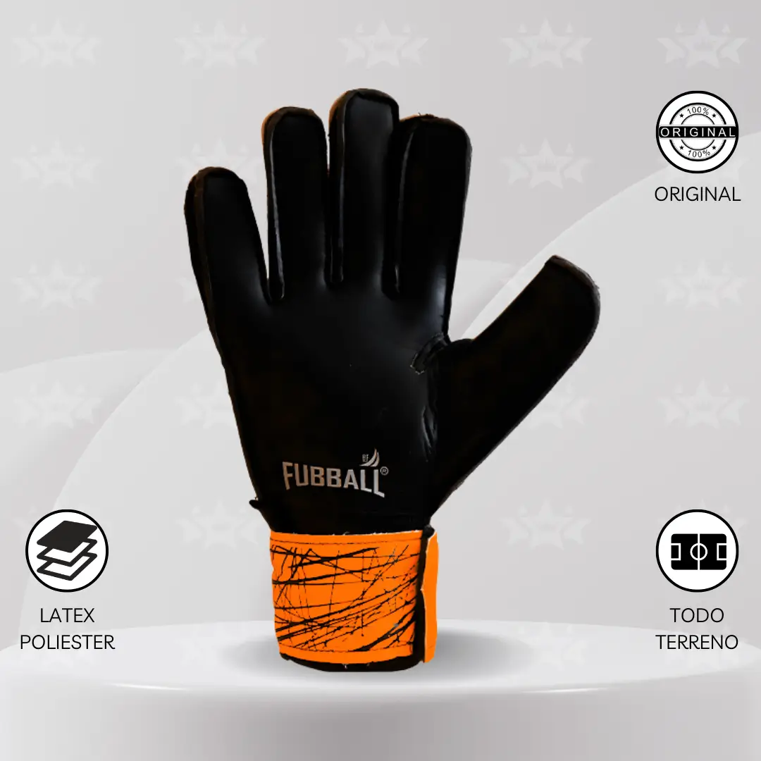 Guantes De Arquero Fubball – Diseño SPLINTER Anaranjado - Imagen 3